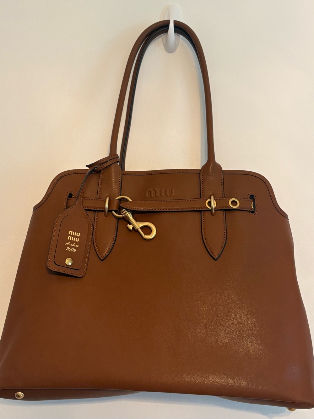Miu Miu Adventure Tote Brown Leather